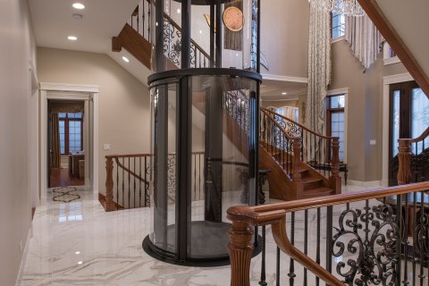 Glass Elevator Stair