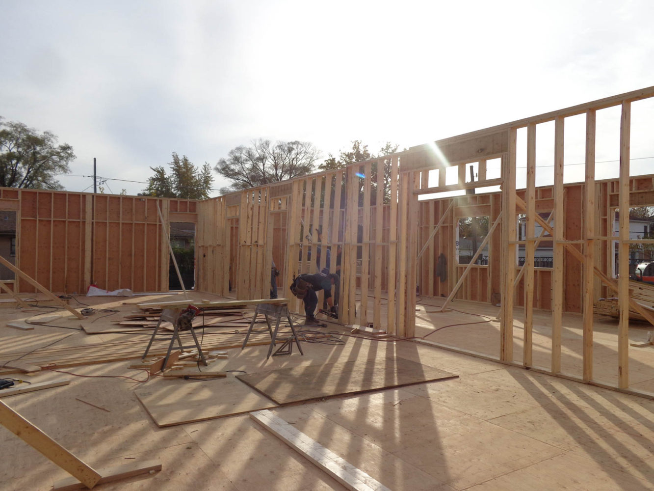 Building The First Floor Interior Walls At New Construction