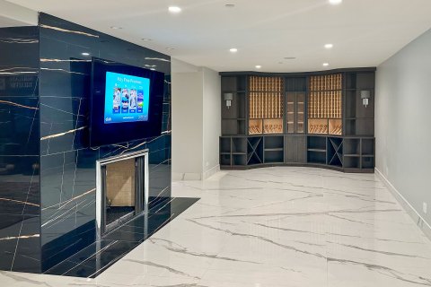 Basement Fireplace and Cigar Room