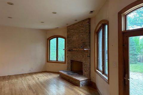 Living Room Fireplace Before Renovation