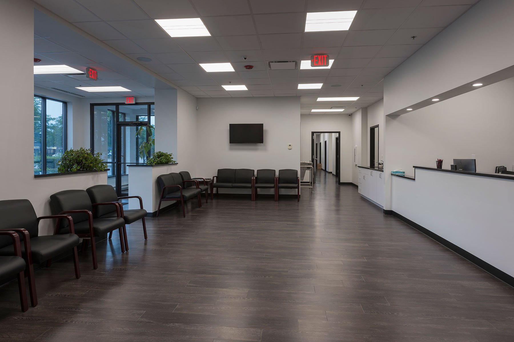 patient waiting room - Advanced Skin & MOHS Surgery Clinics, Morton Grove Custom Home. America's Custom Home Builders: New Construction, Remodeling, Restoration Services. Residential and Commercial.