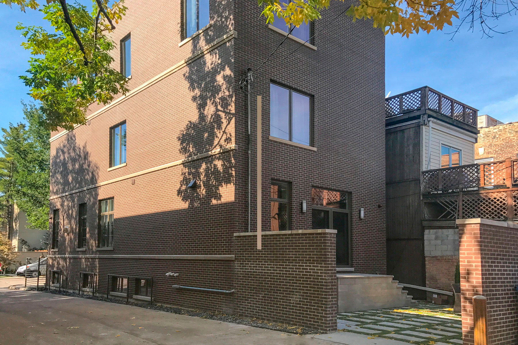Back Elevation - Cleveland Ave., Lincoln Park, Chicago Custom Home. America's Custom Home Builders: New Construction, Remodeling, Restoration Services. Residential and Commercial.