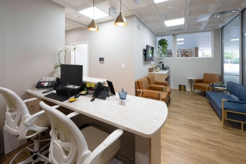 Reception Desk View Waiting Area