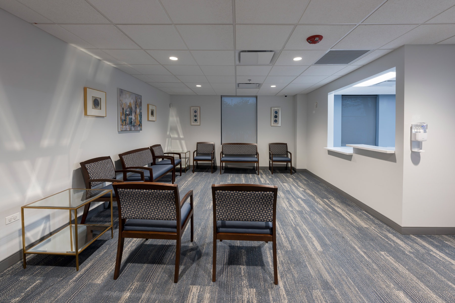 Waiting room - Commercial Build-Out of Retina Surgical Center in Niles Custom Home. America's Custom Home Builders: New Construction, Remodeling, Restoration Services. Residential and Commercial.