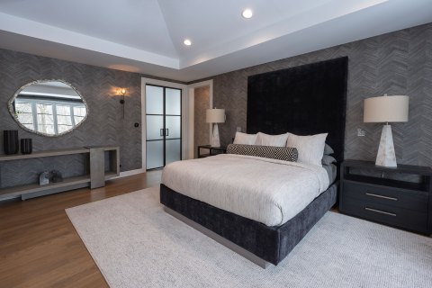 master bedroom glass doors Bed