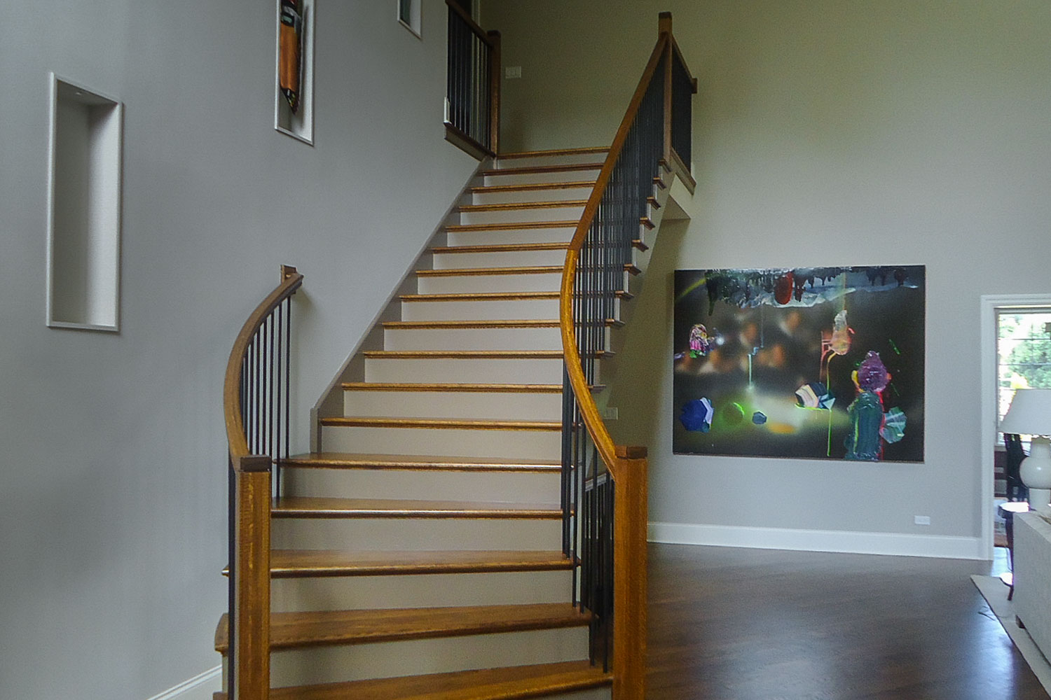 Staircase - Navajo Ave. in Lincolnwood Towers Custom Home. America's Custom Home Builders: New Construction, Remodeling, Restoration Services. Residential and Commercial.