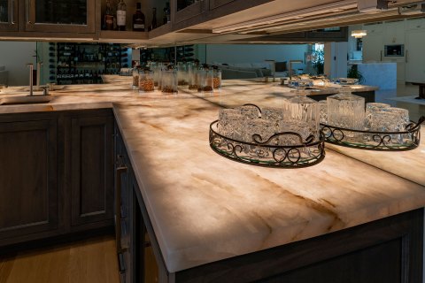 Bar Counterop under Stone Lighting
